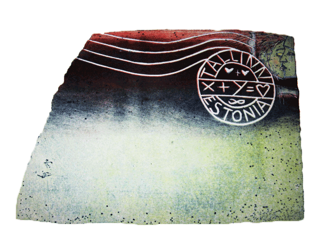 Tempel. Stamp 20x25cm (mixmedia)